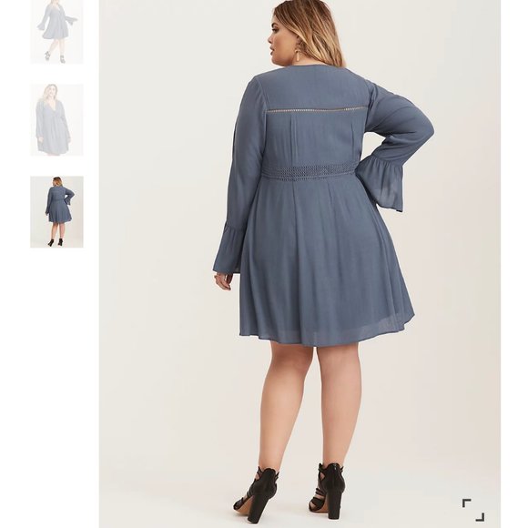 Torrid GAUZE LACE UP SKATER DRESS - Picture 3 of 15